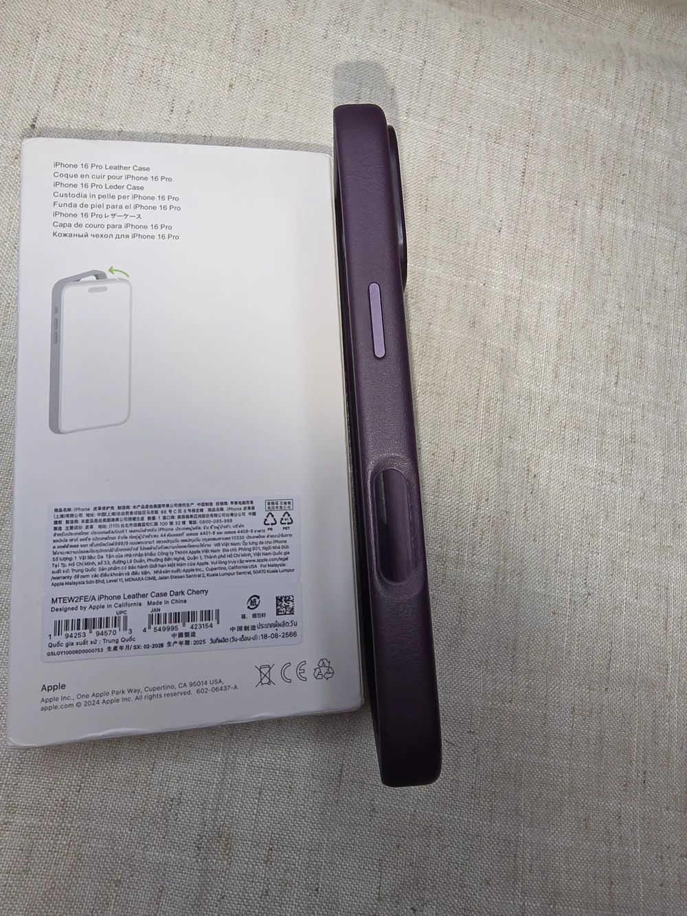 Apple iPhone 16 Pro Leather Case - Deep Plum
